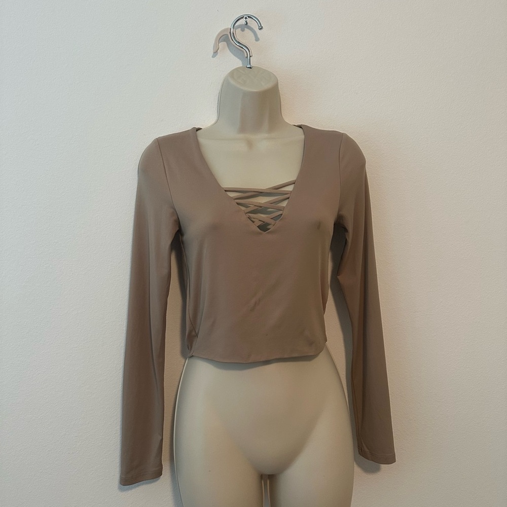 Women's Tan Long Sleeve Top